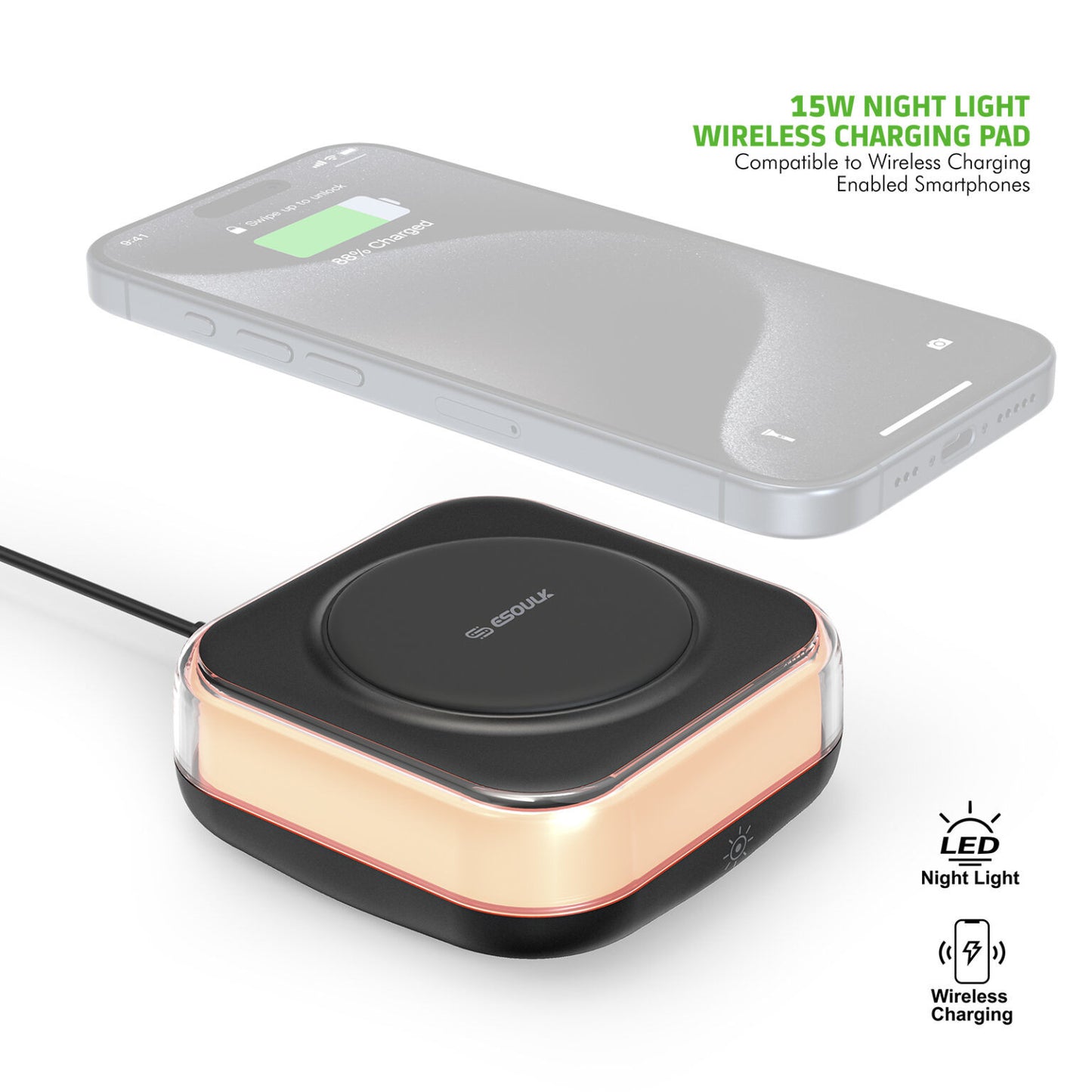 Light + Power + Sleep Wireless Charger