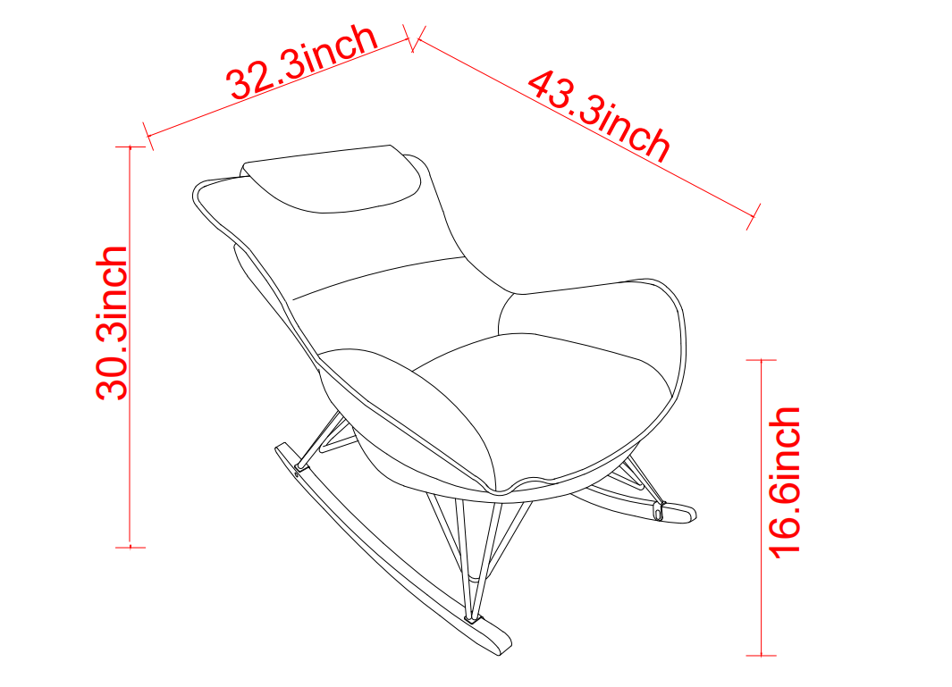 Leisure sofa single rocking chair, light luxury sofa chair, balcony leisure area single chair, comfortable and breathable,detachable and washable seat cushion (Color:Light Green )