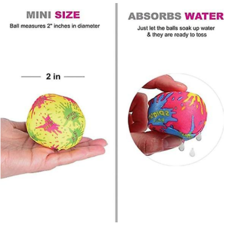 2" Water Bomb Splash Balls Water Absorbent Ball - Kids Pool Toys(12 Pack)