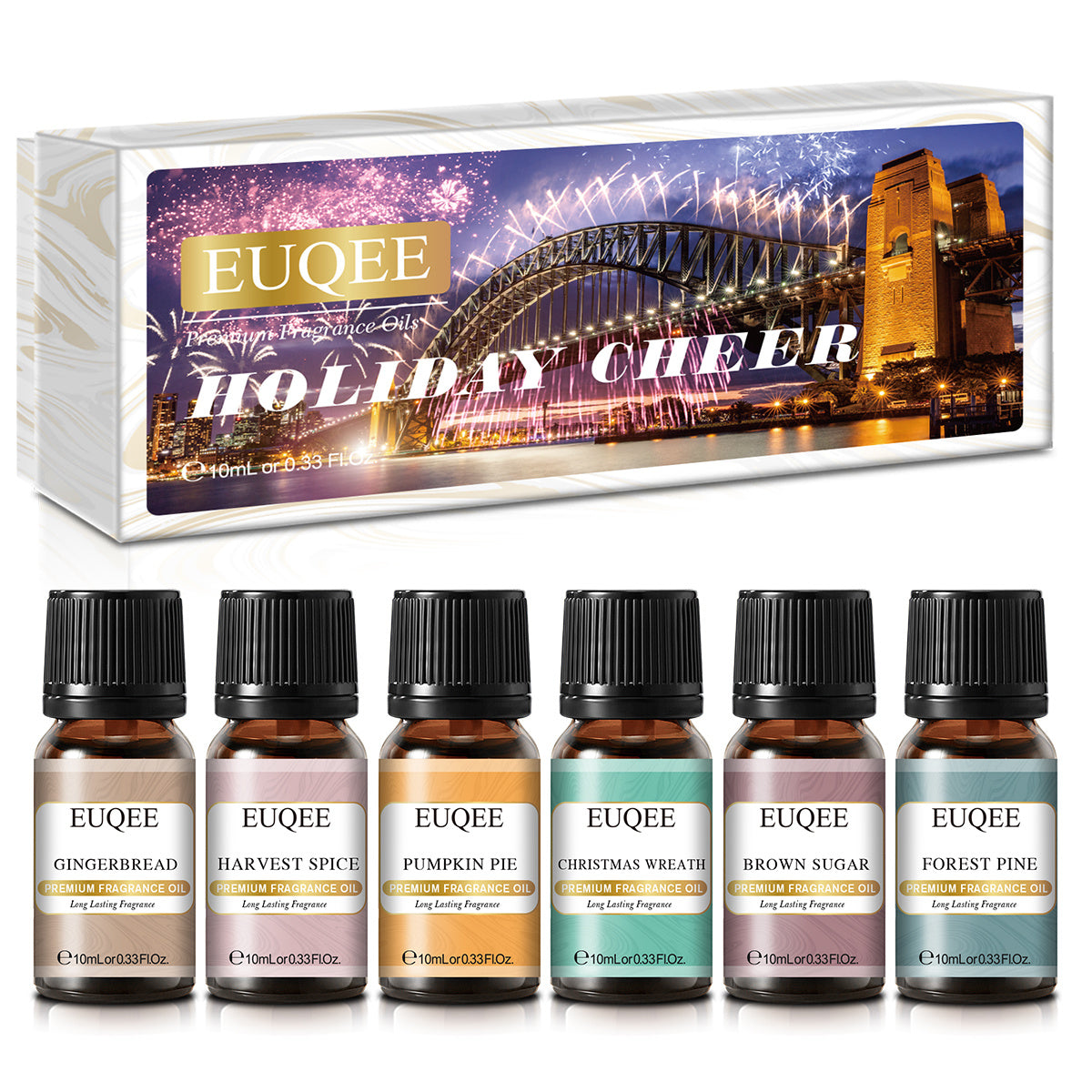 EUQEE 6PCS Fragrance Oil Gift Set For Diffuser Coffee Shop Bakery Harvest Spice Pumpkin Pie Sweet Fruit Aroma Essential Oils