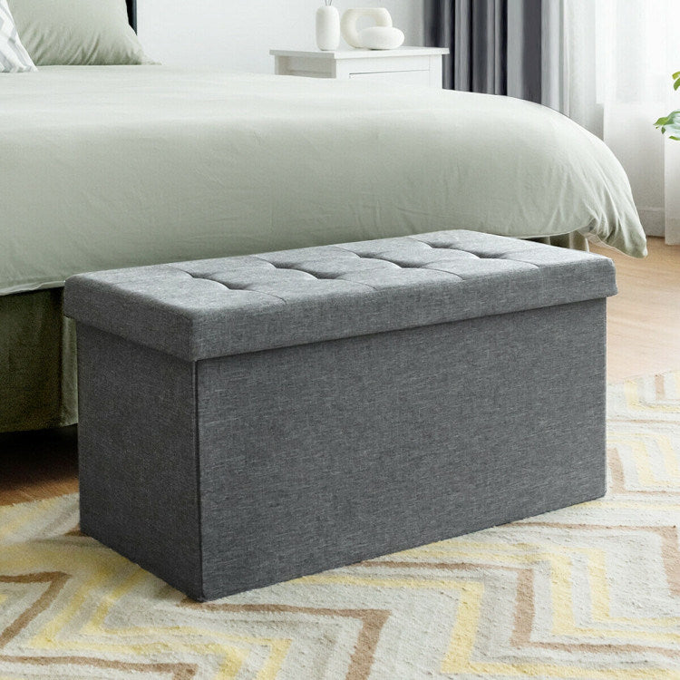 31.5 Inch Storage Ottoman Footrest with Removable Storage Bin