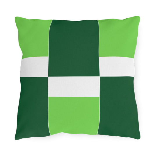 Decorative Outdoor Pillows - Set Of 2, Lime Forest Irish Green Colorblock