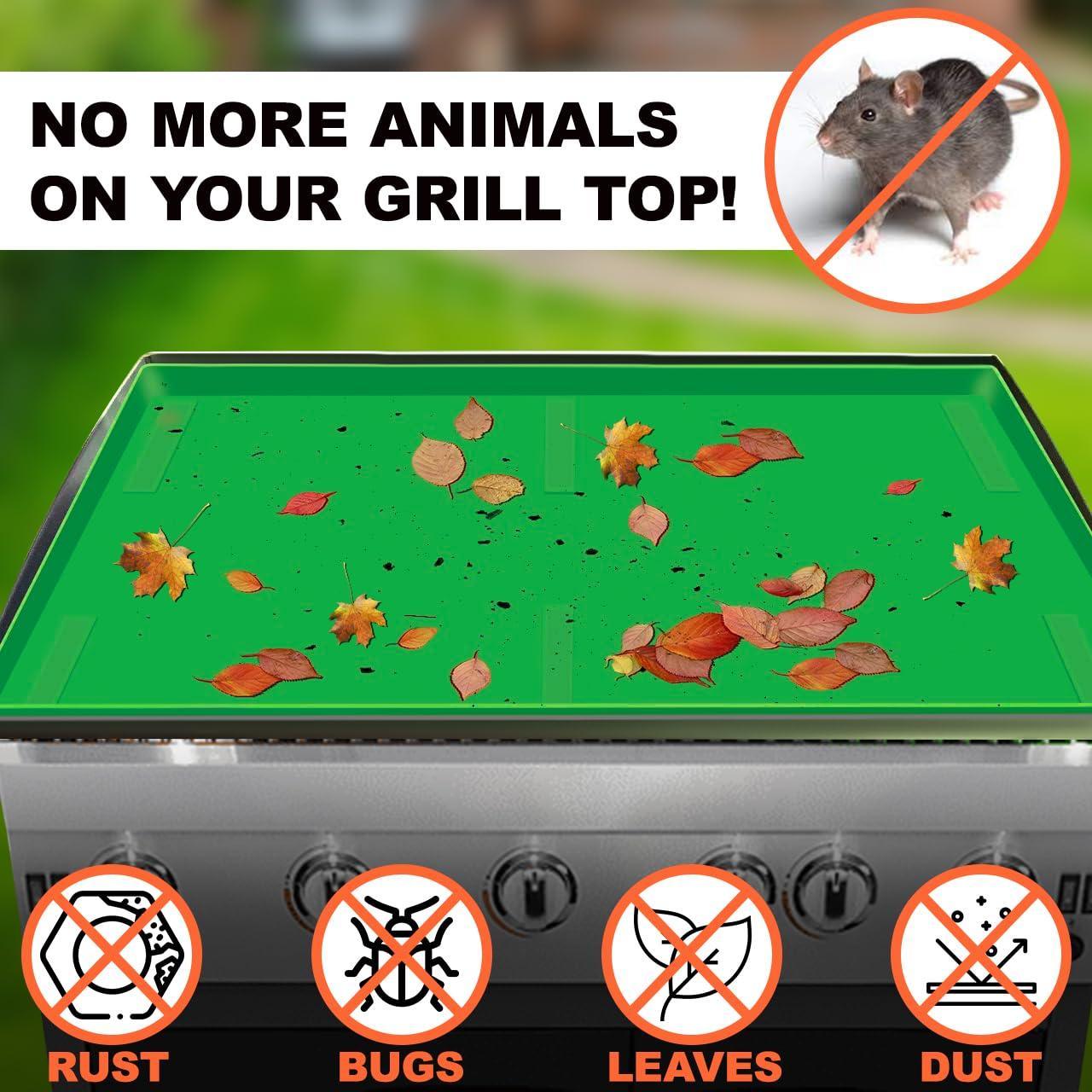 Silicone Griddle Mat Food Grade Silicone Grill Mat Protect the Top Surface from Insects by Magnetic 22 inch in Green Color with Silicone Utensil Rest