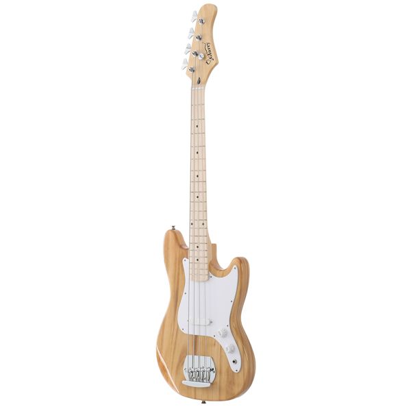 [Do Not Sell on Amazon] Glarry 4 String 30in Short Scale Thin Body GB Electric Bass Guitar with Bag Strap Connector Wrench Tool Burlywood