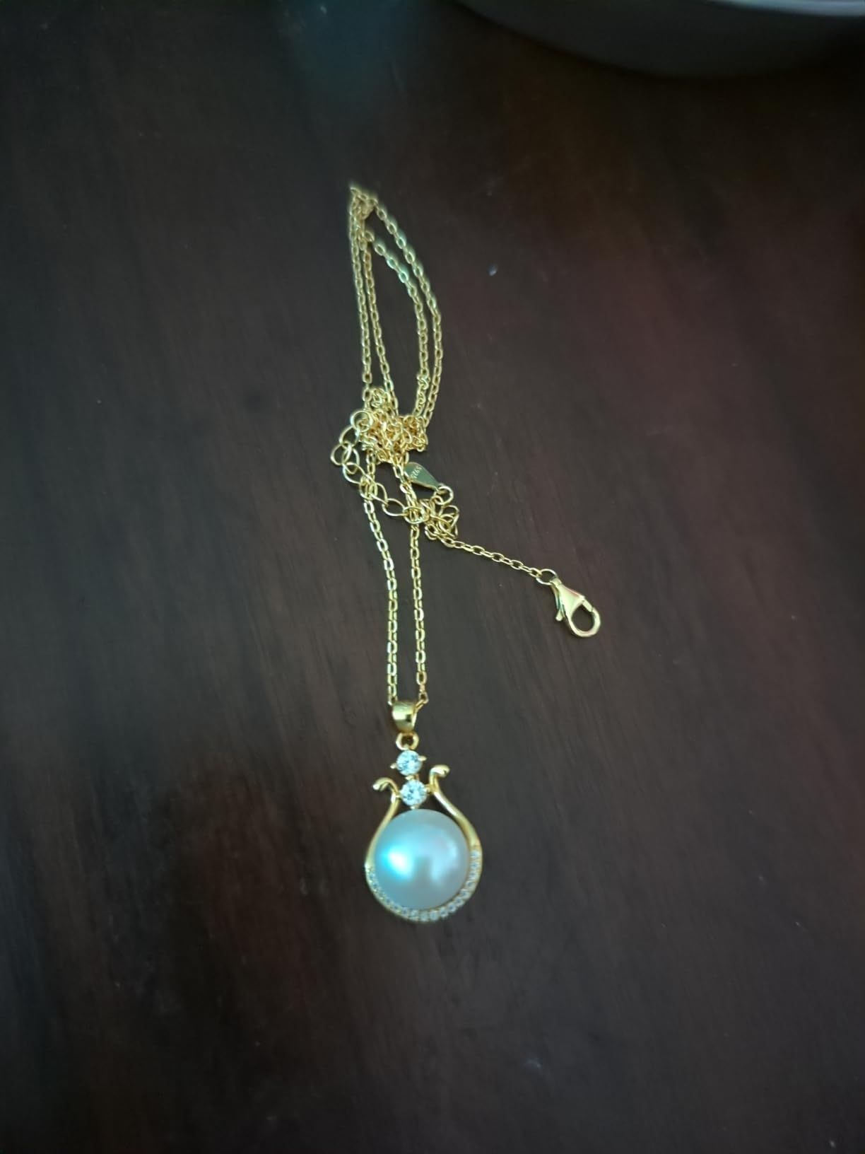 "Pearl Necklace for Women, 18K Gold Plated Real Pearl Pendant,  Genuine Premium AAA Top Grade Freshwater Pearl,  925 Sterling Silver Jewelry, Anniversary Birthday Wedding Gifts for Women (11mm)"