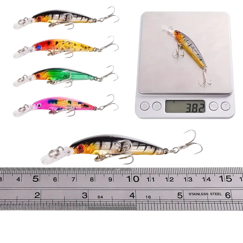 56pcs Premium Minnow Fishing Lures Kit - Hard Bait Plastic Tackle Crank Baits for Freshwater and Saltwater Fishing - Lifelike Design for Increased Catch Rates