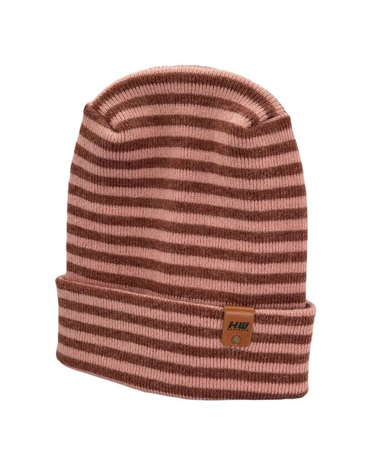 HAAKWEAR Theta Stitch RORO Cuffed Beanie (Patent Pending Design)-Pink/Burgundy, Made in USA