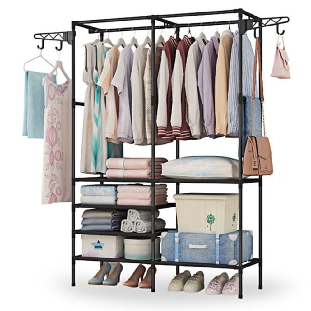 Metal clothes hanger, shoe and clothing sorting rack, independent multifunctional wardrobe