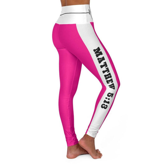 High Waisted Yoga Leggings, Hot Pink Style Salt Of The Earth Matthew 5:13 Beating Heart Sports Pants