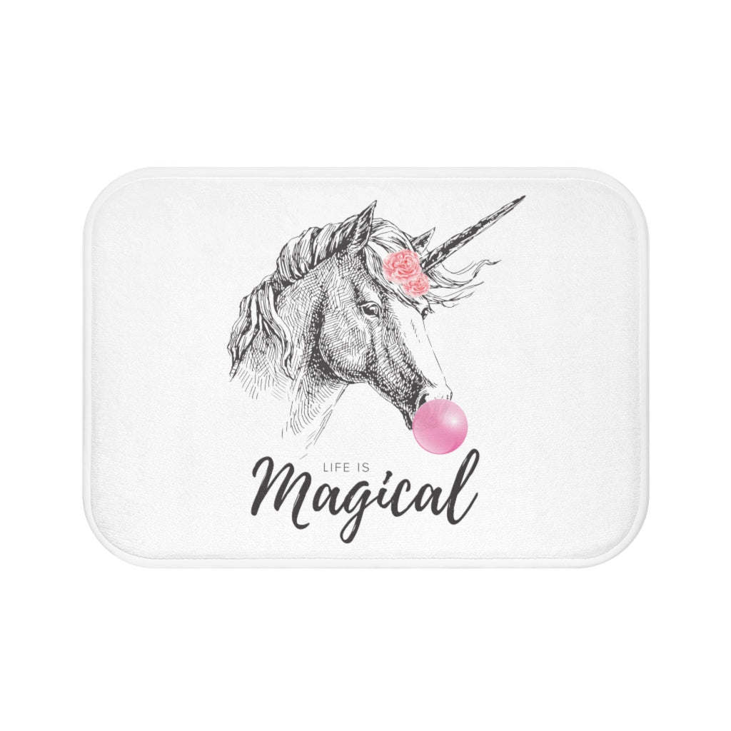 Unicorn Bubble Gum Life is Magical Bath Mat