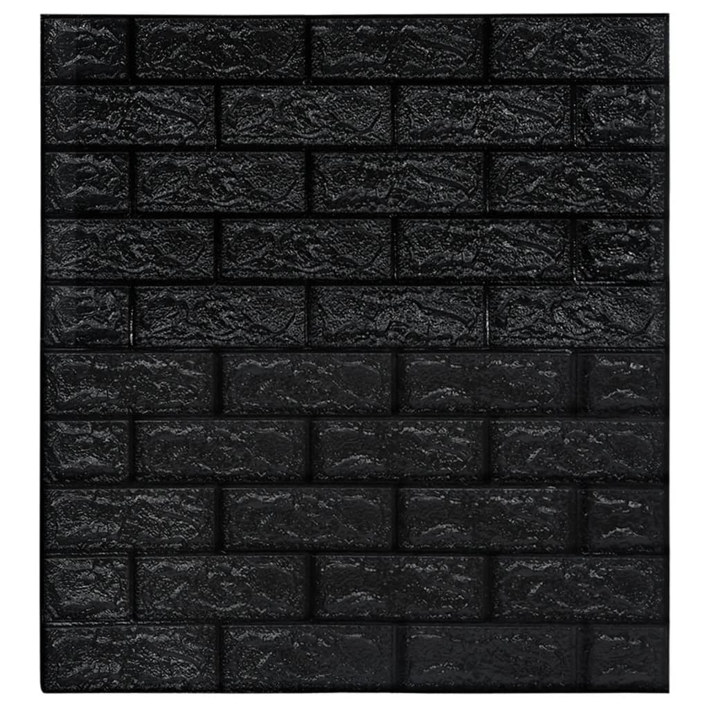 3D Wallpaper Bricks Self-adhesive 20 pcs Black