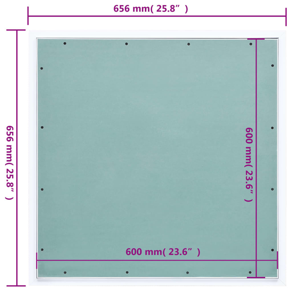 Access Panel with Aluminum Frame and Plasterboard 23.6"x23.6"