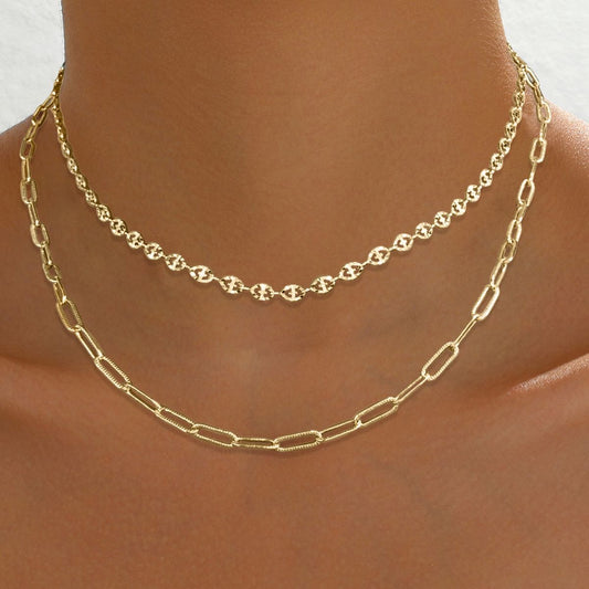 Chunky Gold Necklace for Women Layered Gold Cuban Link Chain Choker Necklace  Gold Thick Statement Choker Necklace Paperclip Chain Toggle Bar  Clasp Necklace Christmas Stocking Stuffers Jewelry Gifts"