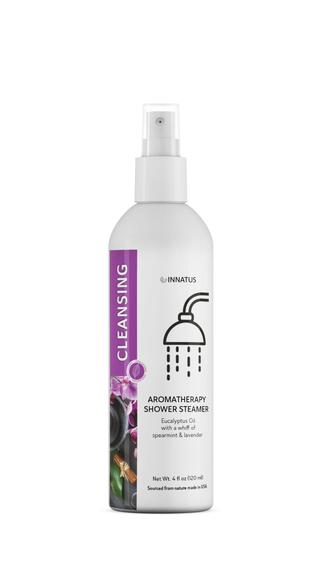 Cleansing Shower Spray with Eucalyptus & Spearmint – 4oz Aromatherapy Shower Steamer Mist for Relaxation & Refreshment – Infused with Lemon, Bergamot & Lavender Oils – Made in the USA  "