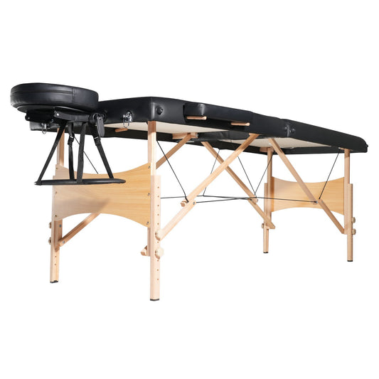 VEVOR Portable Massage Table 28" W, 2 Folding Lightweight Massage Table, 8-Level Height Adjustable Salon Tattoo Bed, Spa Table with Headrest, Armrests, Hand Pallet & Carrying Bag, 600LBS