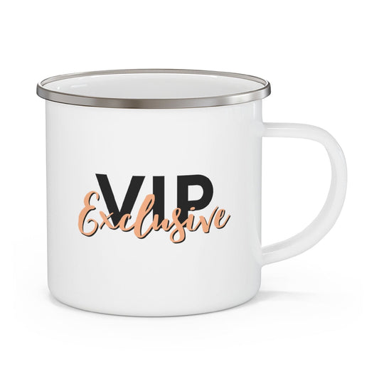 Enamel Camping Mug, Vip Exclusive Black And Beige - Affirmation