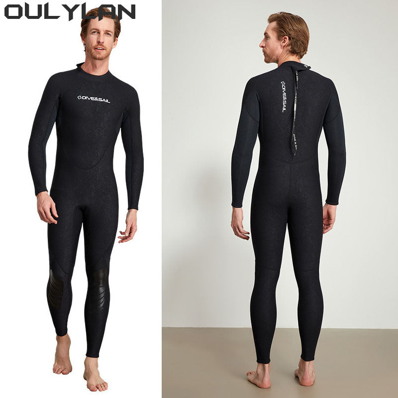 Oulylan 3mm Neoprene Wetsuit One-piece Women Men Long-sleeved Diving Suit Scuba Spearfishing Surfing Warm Swimsuit Equipment