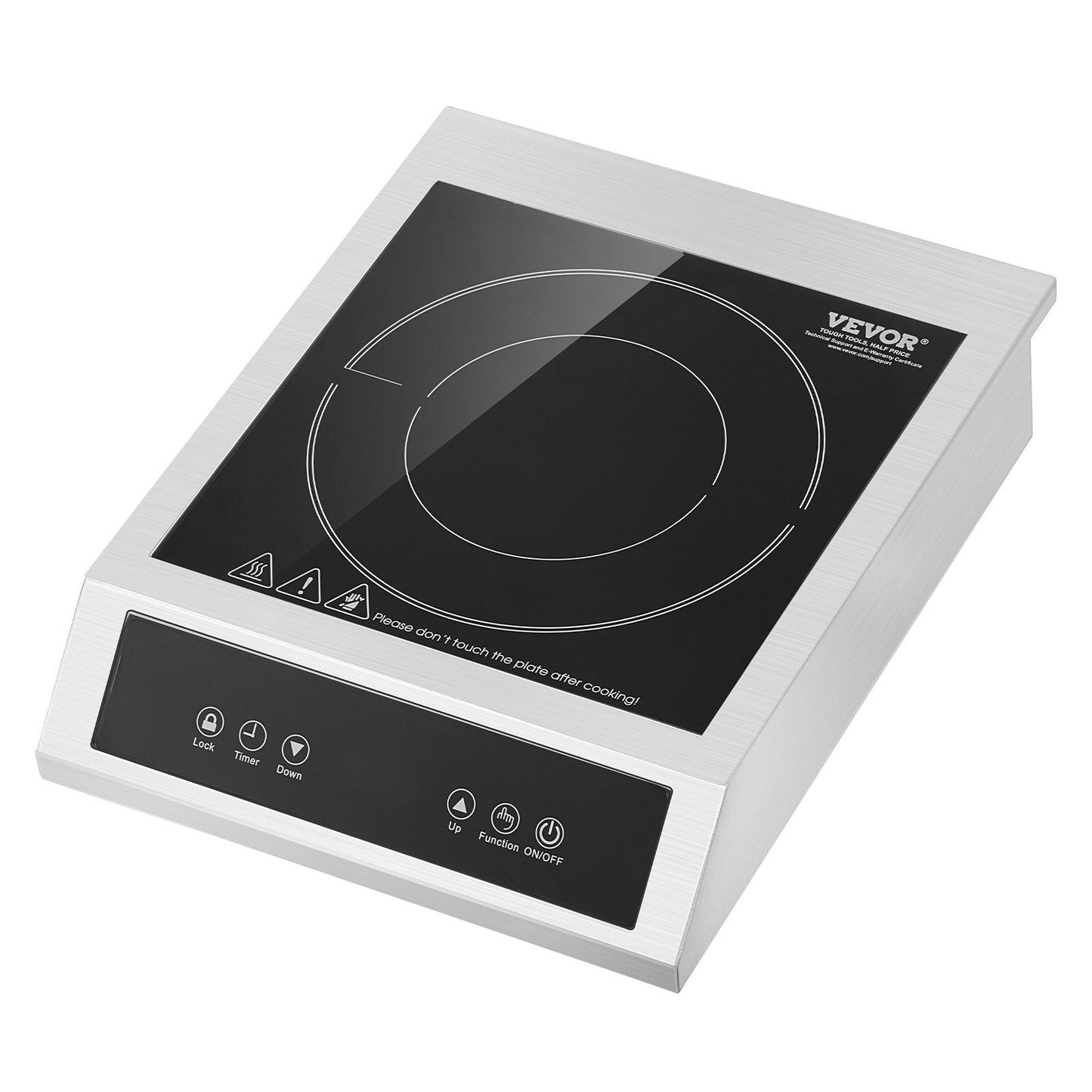 Portable Commercial Induction Cooktop 1800W Countertop Burner 9 Temp Levels