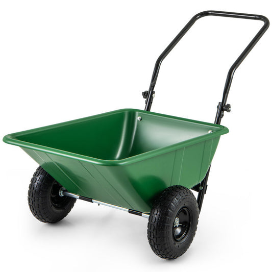 Dual-Wheel Wheelbarrow Garden Utility Cart with Pneumatic Tires