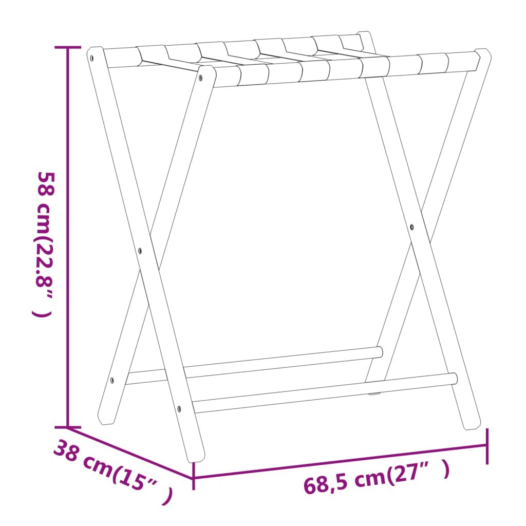 Luggage Rack 27" x 15" x 22.8" Bamboo