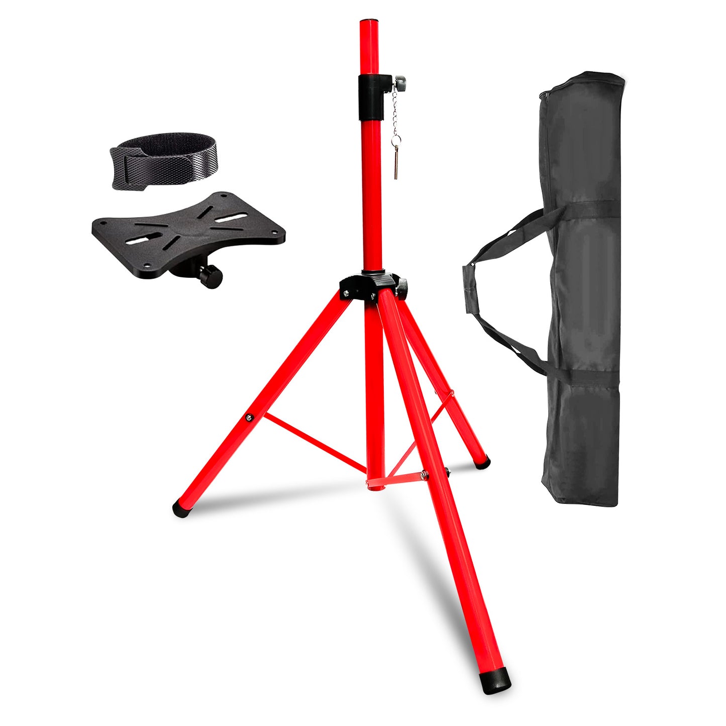 5 Core Speaker Stand Tripod Floor Heavy Duty Adjustable Up to 72 Inch DJ Studio Monitor Stands Pole Mount  - SS HD RED BAG