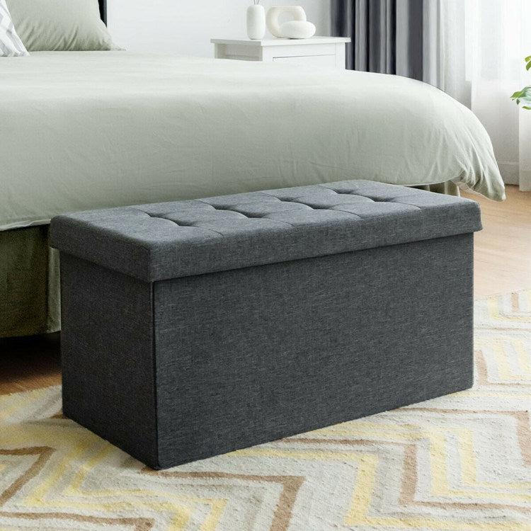 31.5 Inch Storage Ottoman Footrest with Removable Storage Bin