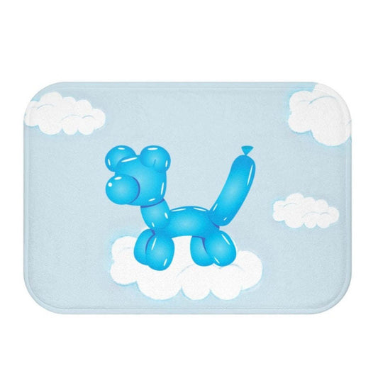 Balloon Dog on Clouds Bath Mat