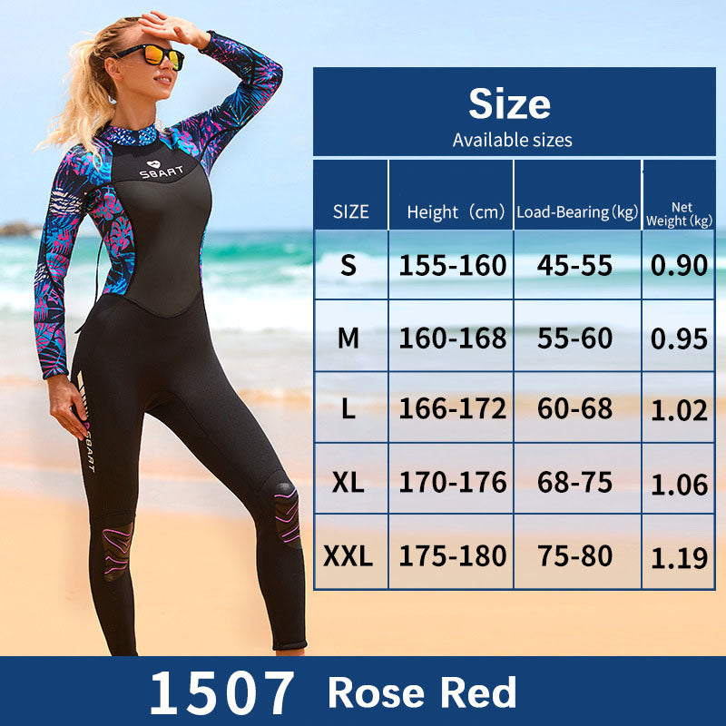 3mm Wetsuit Women's One Piece Surfing Spearfishing Swimsuits Jumpsuit Padded Scuba Diving Triathlon Wet Suit