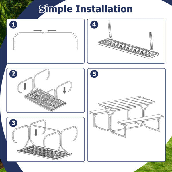 Picnic Table Bench Set Green