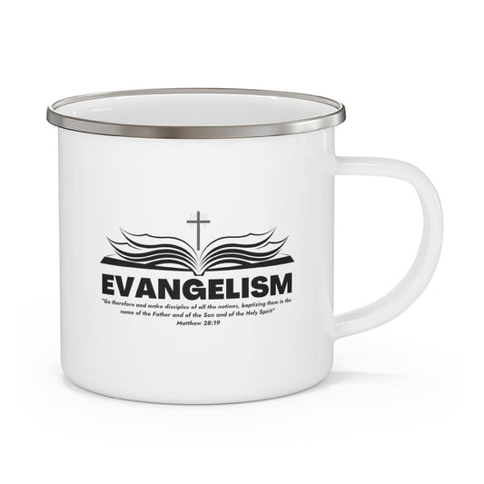 Enamel Camping Mug, Evangelism - Go Therefore And Make Disciples