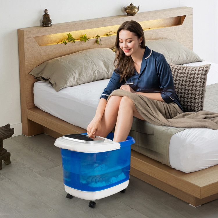 Portable All-In-One Heated Foot Spa Bath Motorized Massager