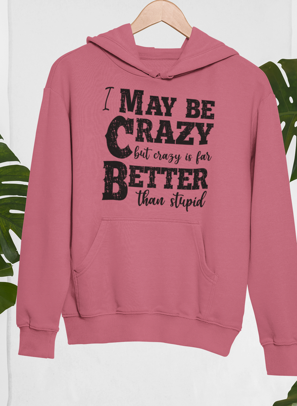 I May Be Crazy But Crazy Is Far Better Than Stupid Hoodie