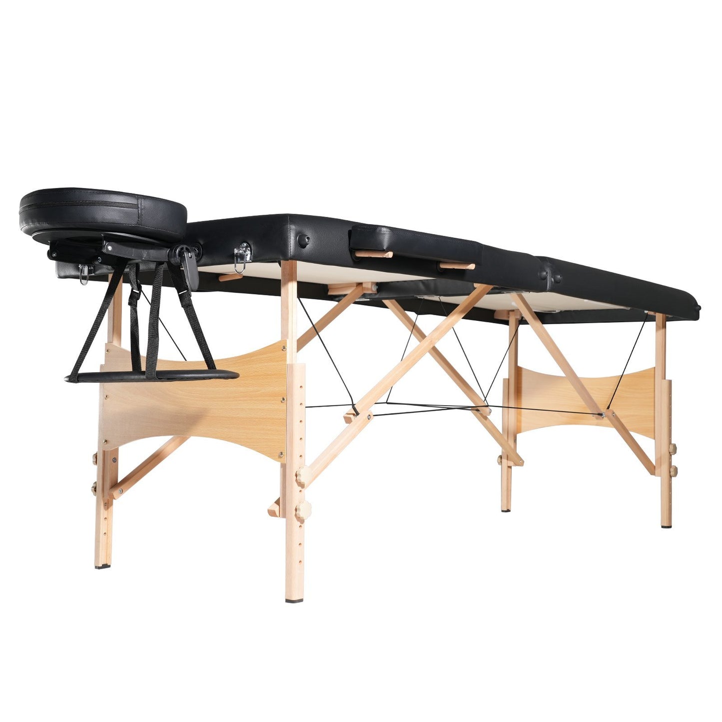 VEVOR Portable Massage Table 28" W, 2 Folding Lightweight Massage Table, 8-Level Height Adjustable Salon Tattoo Bed, Spa Table with Headrest, Armrests, Hand Pallet & Carrying Bag, 600LBS