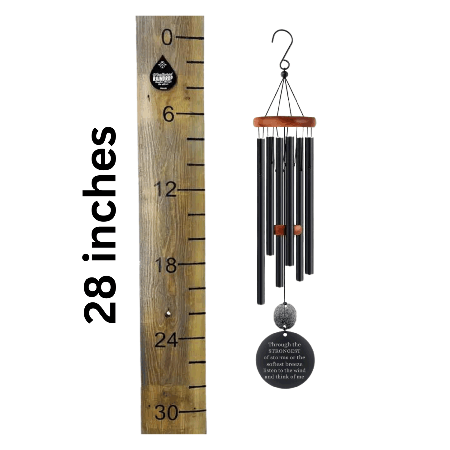 Black Memorial Sympathy Wind Chime Gift in Memory of a Loved One-Deep Tones