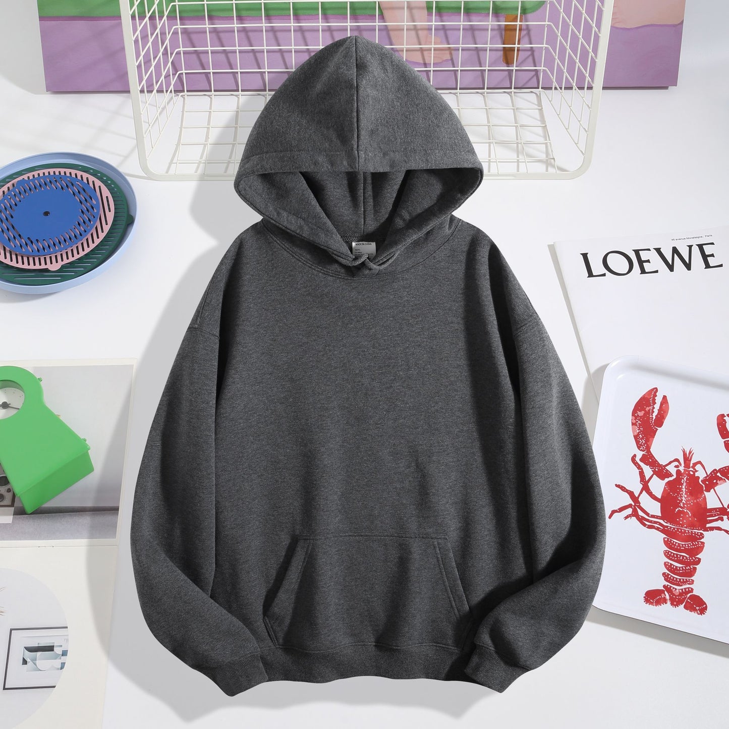 Fashion boys and girls sweatshirt hooded corded sweatshirt.