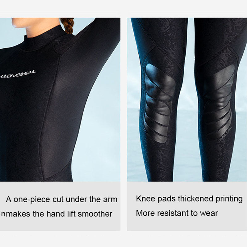 Oulylan 3mm Neoprene Wetsuit One-piece Women Men Long-sleeved Diving Suit Scuba Spearfishing Surfing Warm Swimsuit Equipment