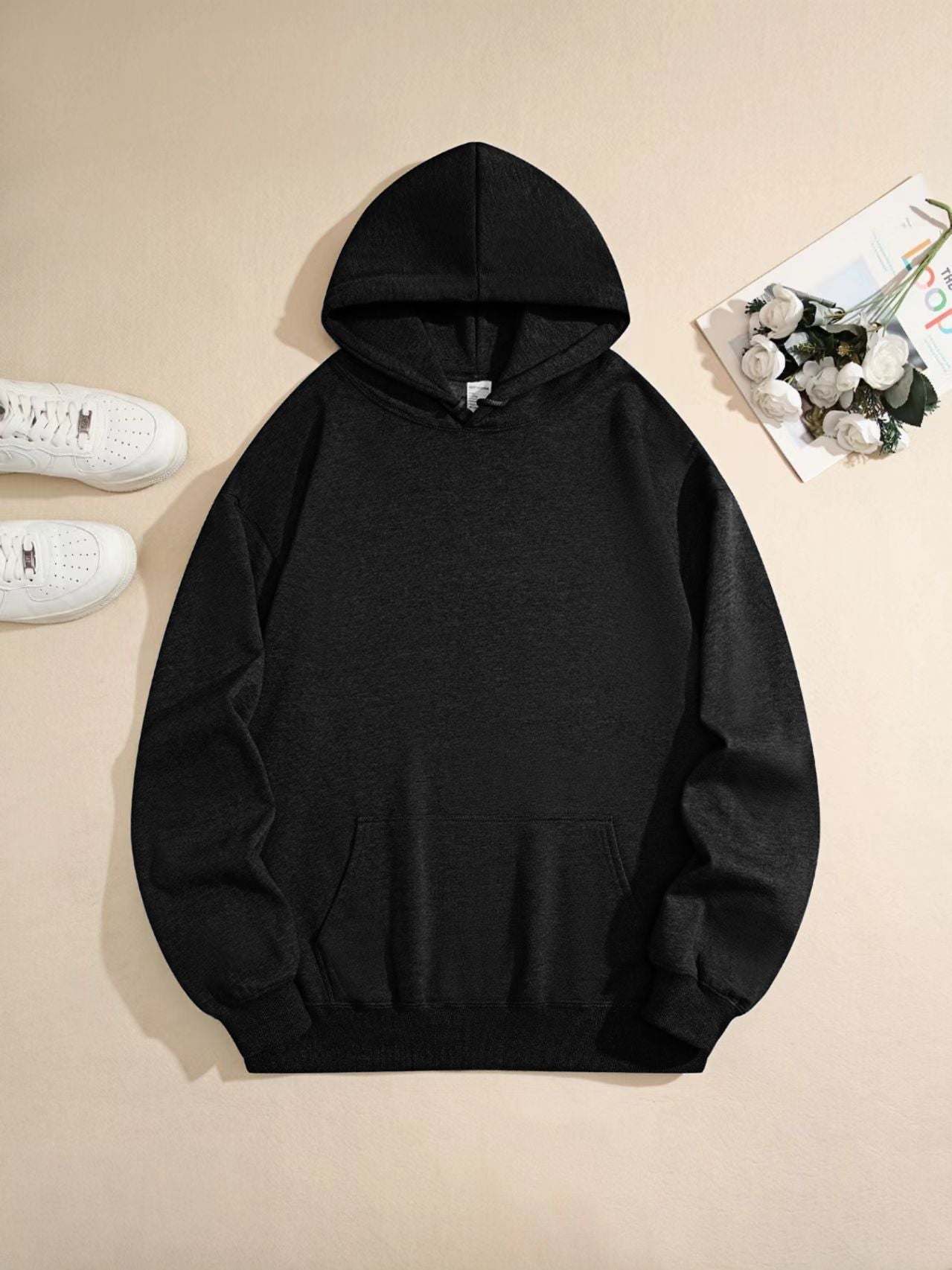 Fashion boys and girls sweatshirt hooded corded sweatshirt.