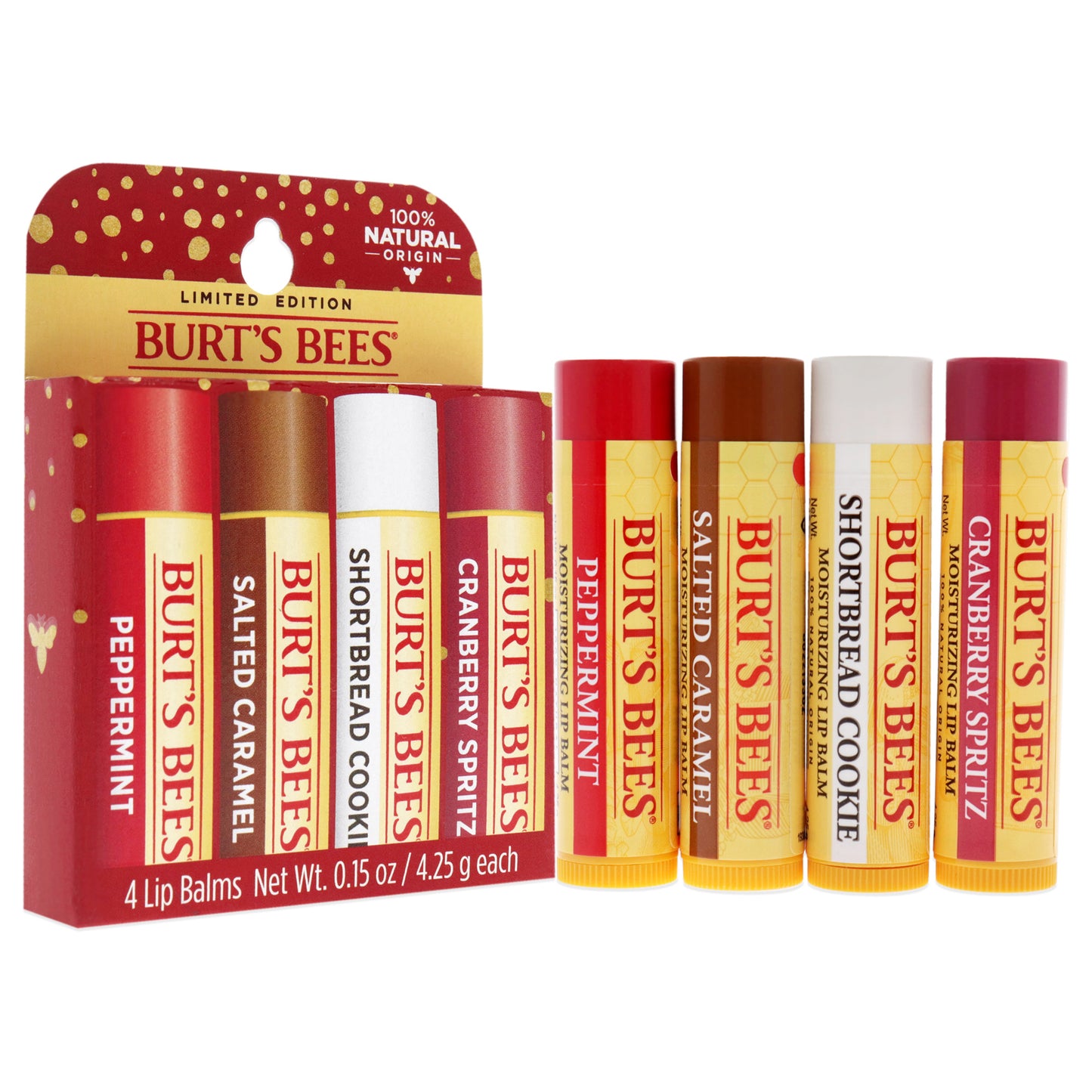 Burts Bees Lip Balm Festive Fix 4-Pack - 2022 by Burts Bees for Unisex - 1 Pack Lip Balm