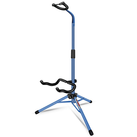 5 CORE Guitar Stand Floor Adjustable Heavy Duty Tripod Acoustic Electric Bass Cello Upright Folding Stands w Neck Holder For On Stage Studio - GSH HD D-BLU