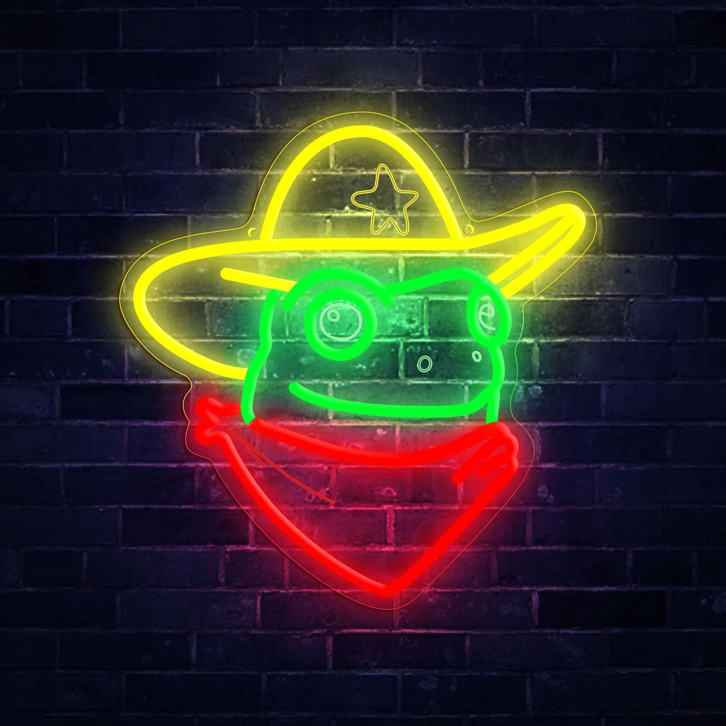 1pc Cowboy Frog LED  Neon Light Sign - Bright & Vibrant On/Off Switch - Energy-Saving, Durable Design - Ideal for Business Bars, Pubs, and Bedroom - No Battery Required