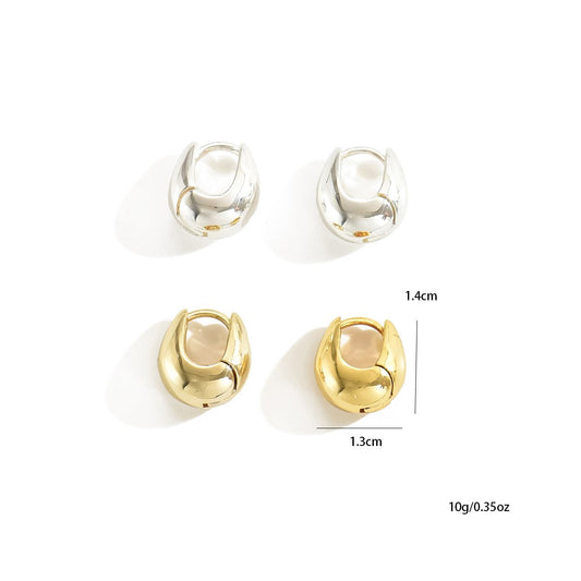 Elegant Gold and Silver Stud Earrings Set -  Classic and Versatile Women's Jewelry