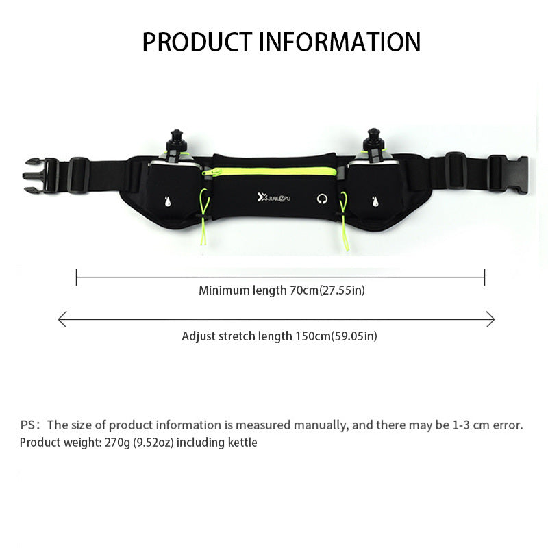 Adjustable Running Belt Fanny Pack With 2 Water Bottle Holder For Men And Women For Fitness Jogging Hiking Travel