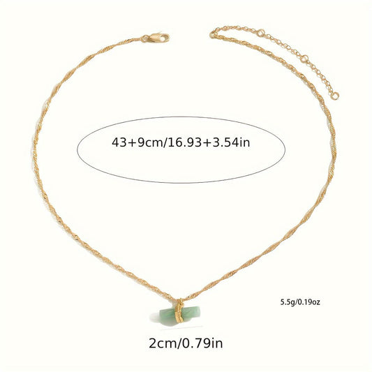 "Golden Chain Jade Pendant Necklace for  Women - Elegant and Stylish Accessory"