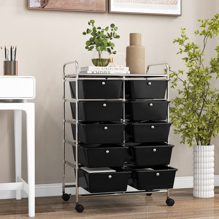 10-Drawer Rolling Storage Cart