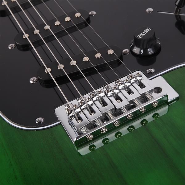 ST Stylish Electric Guitar with Black Pickguard Green