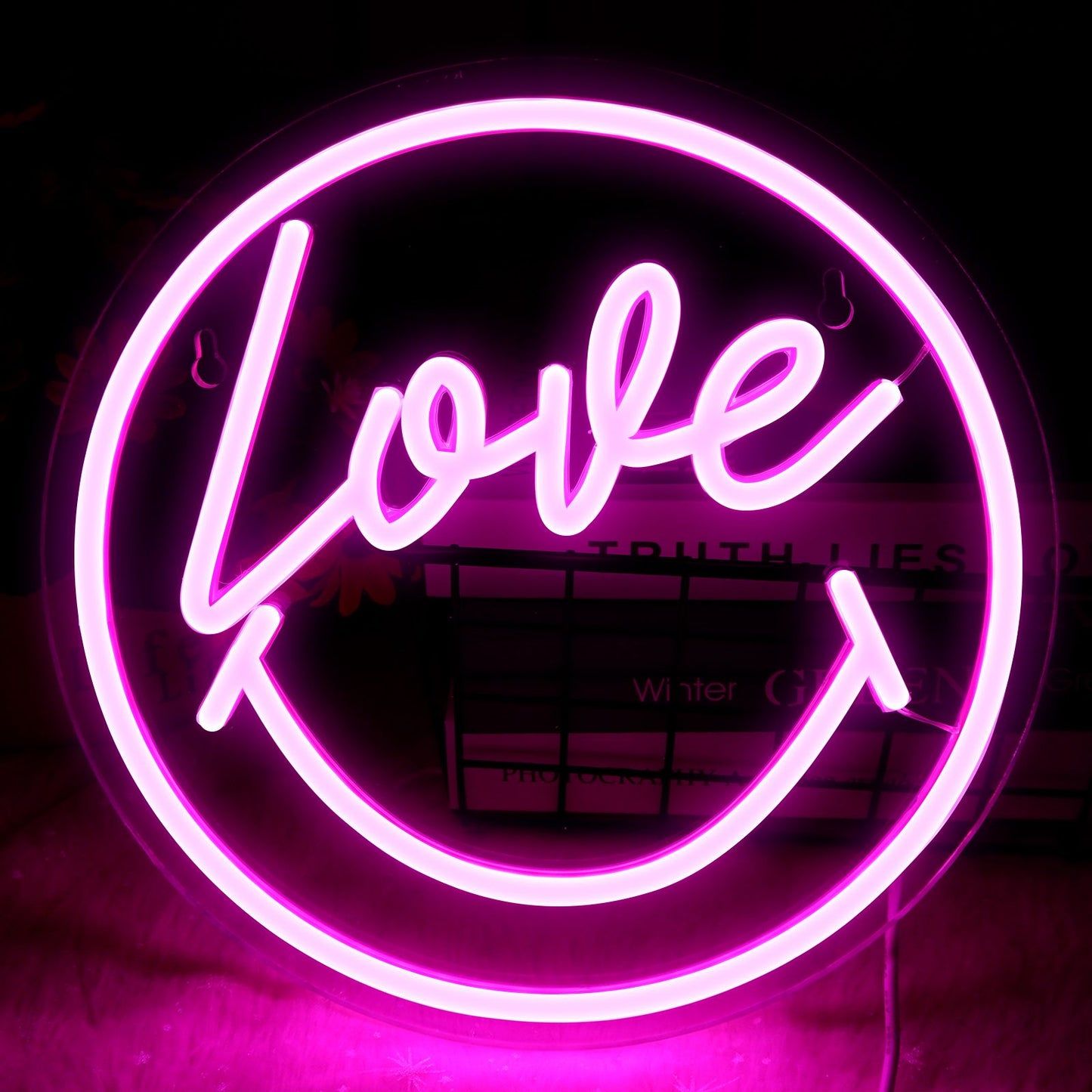 1pc Purple LED Neon Sign, USB Powered For Bedroom Room Wall Decoration, For Holiday Party Wedding Decoration, Multipurpose Decorative Wall Mounted Lights