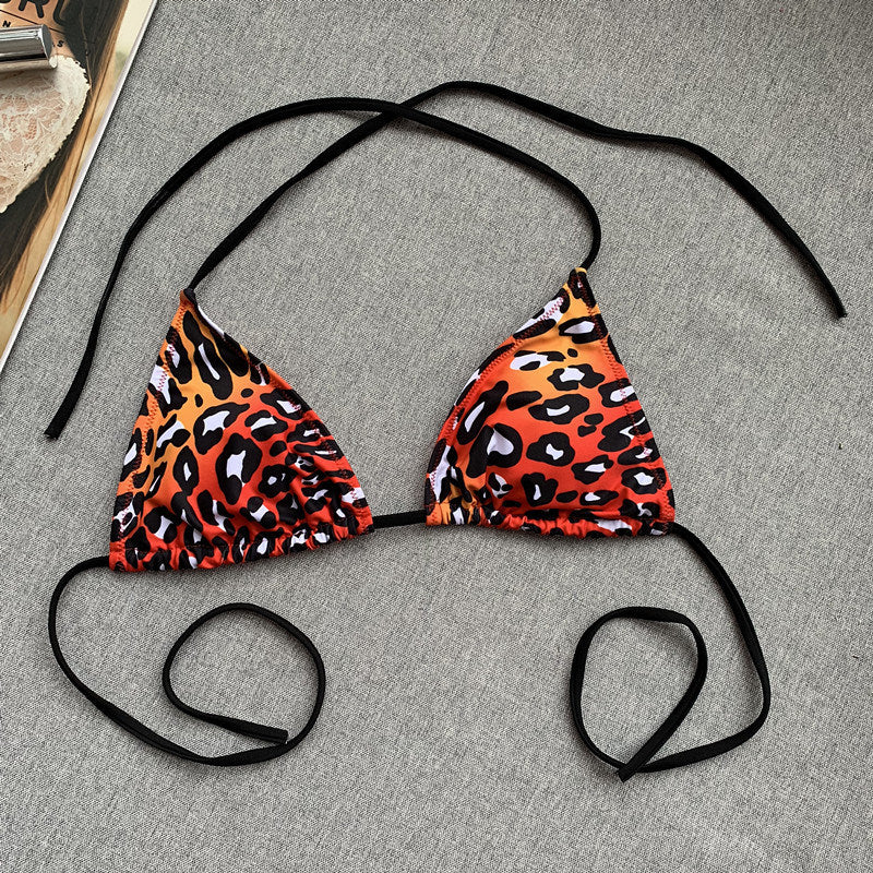 New Leopard Print Bikini Straps Female Swimsuit Split Foreign Trade Swimwear Beach Bikini