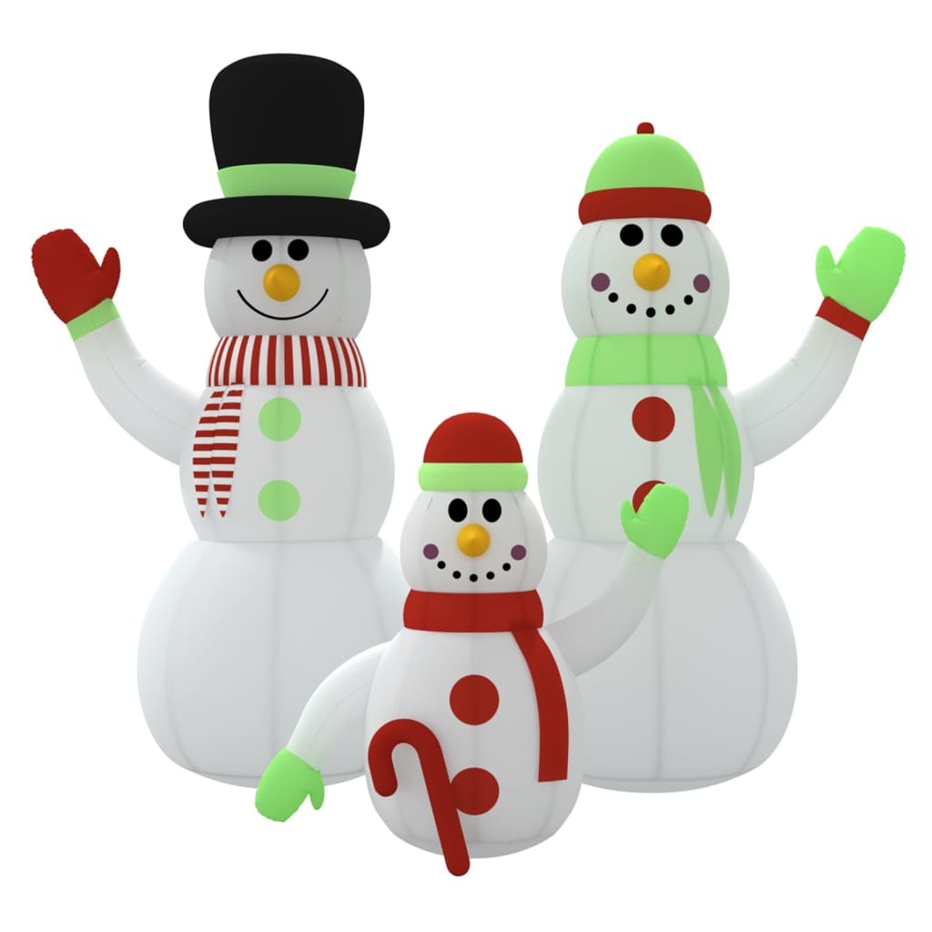 Inflatable Snowman Family with LEDs 16 ft