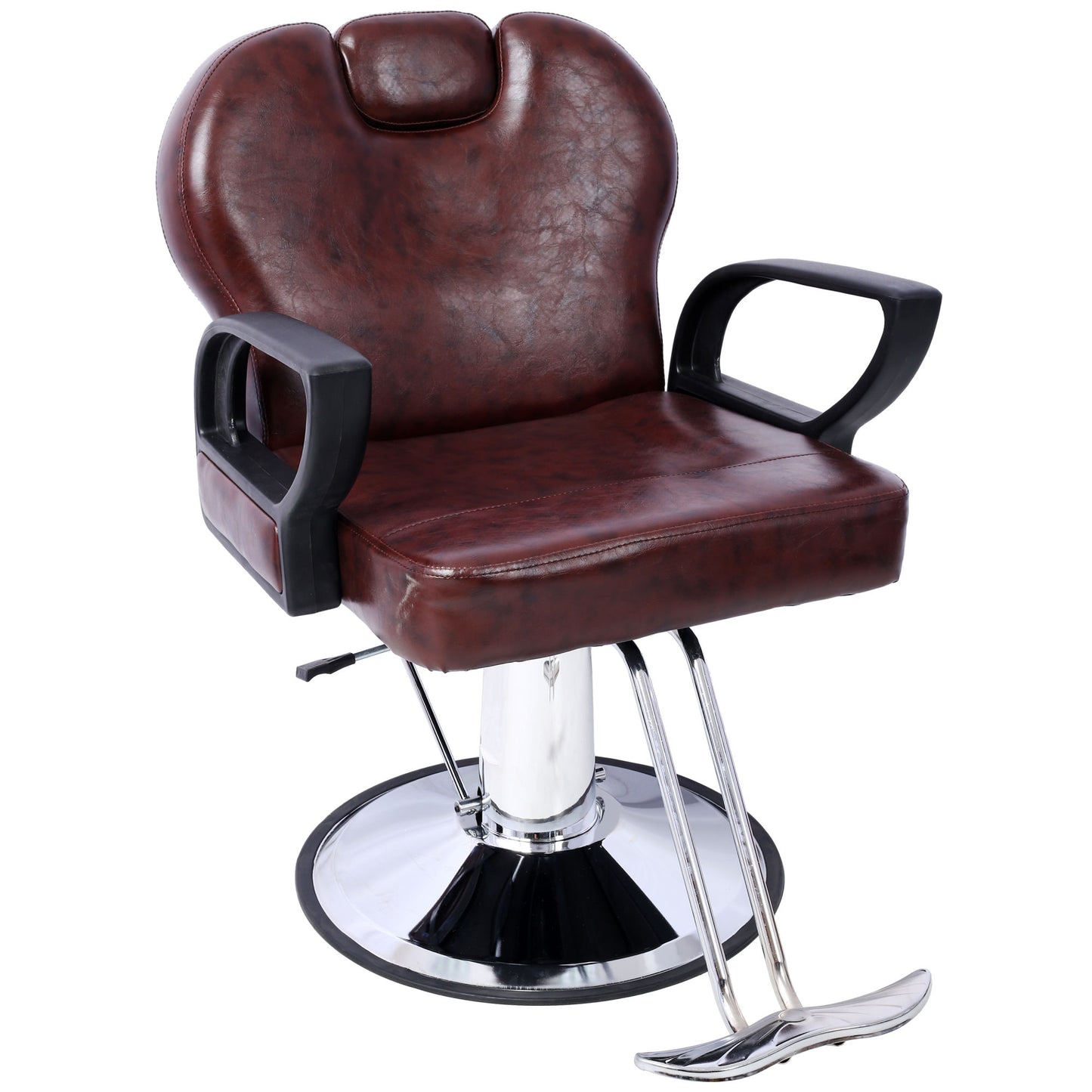 Artist hand Hair Stylist All Purpose Barber Chair for Barbershop Salon Chair,Heavy Duty Hydraulic Barber Chair Spa Furniture Shampoo Reclining Extra Wider Seat Beauty Hair Salon Equipment ,brown