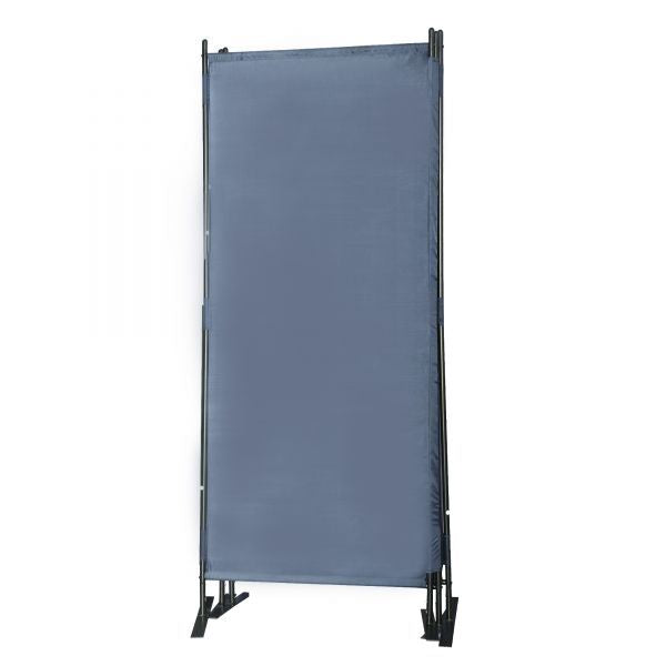 6 Ft Modern Room Divider, 3-Panel Folding Privacy Screen w/ Metal Standing, Portable Wall Partition XH